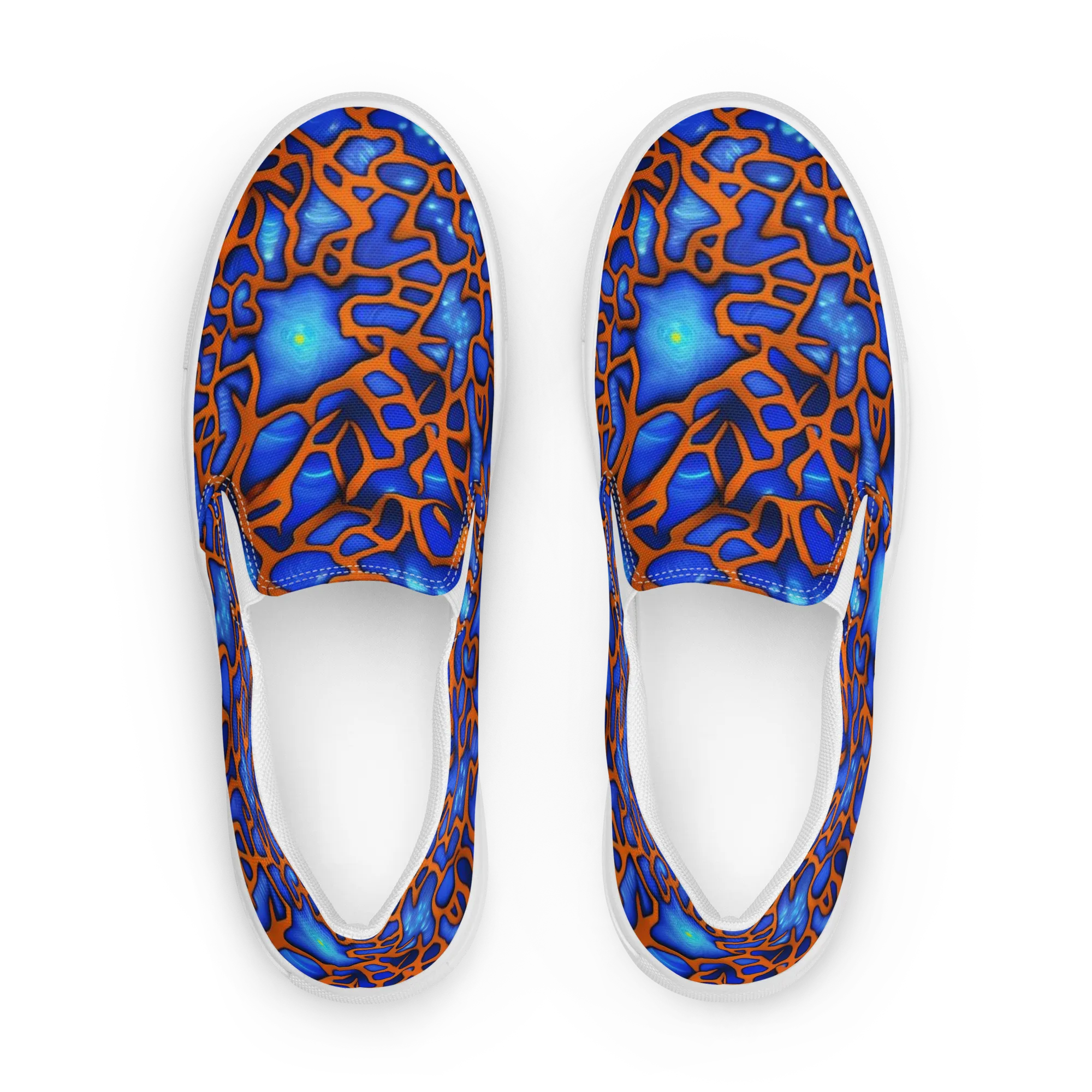Deep-sea Lattice on Women's Slip-On Canvas Shoes — Front