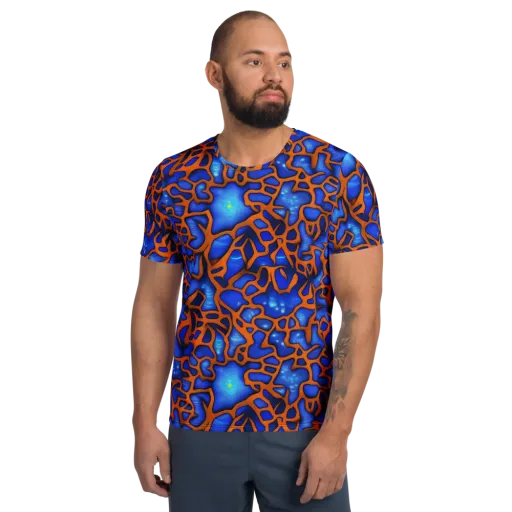 Deep-sea Lattice on a Men's Athletic T-Shirt