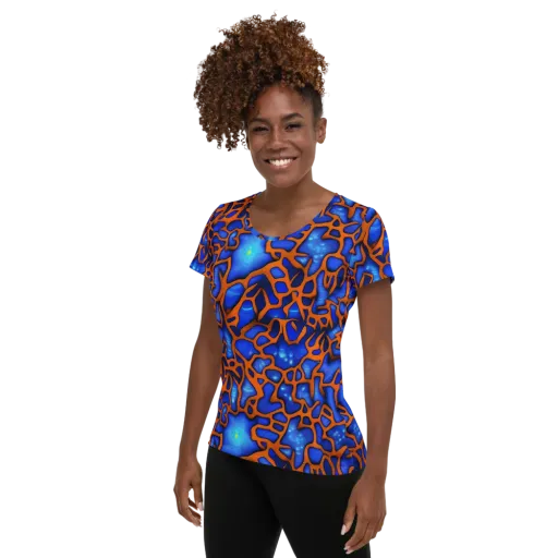 Deep-sea Lattice on a Women's Athletic T-Shirt