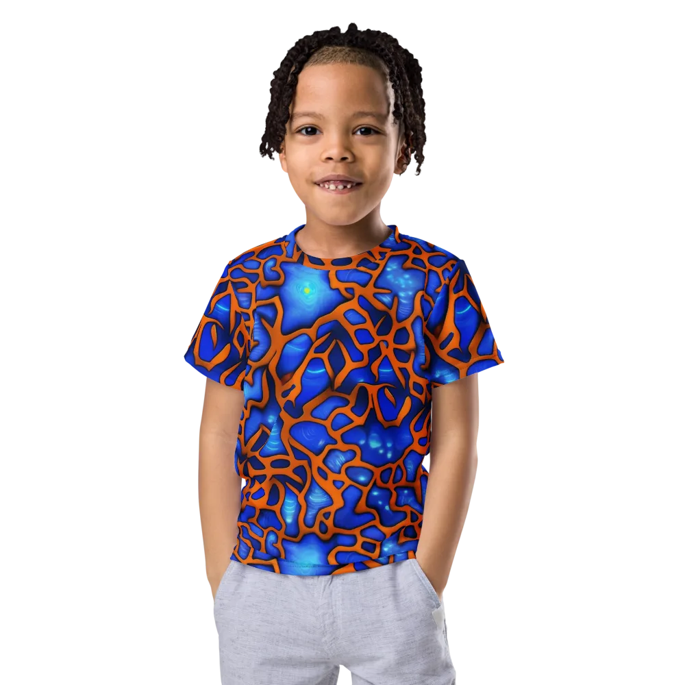 Deep-sea Lattice on Kids Crew Neck T-Shirt — Front
