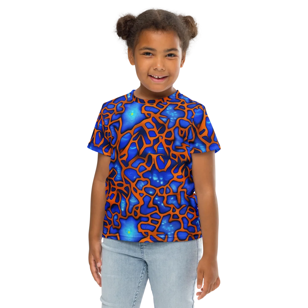 Deep-sea Lattice on Kids Crew Neck T-Shirt — Front
