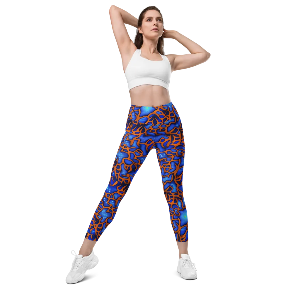 Deep-sea Lattice on Leggings with Pockets — Front