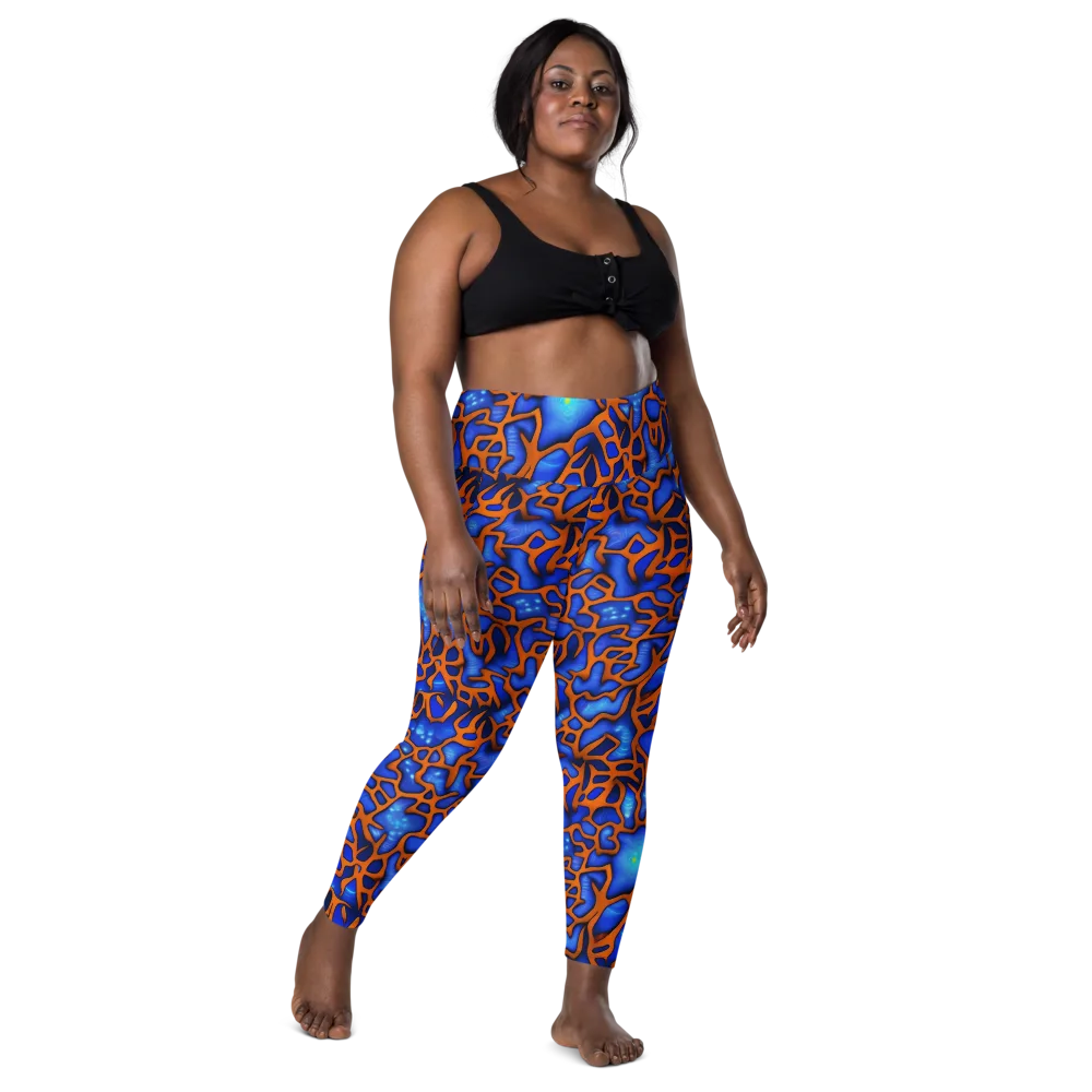 Deep-sea Lattice on Leggings with Pockets — Front