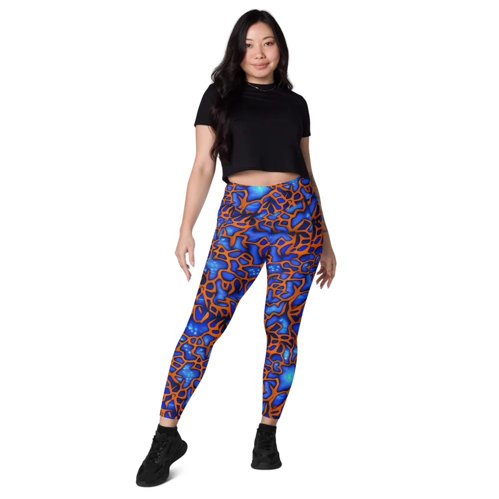 Deep-sea Lattice on Leggings with Pockets — Front