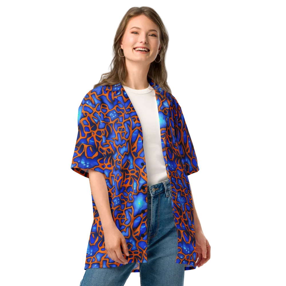 Deep-sea Lattice on Button Shirt — Front