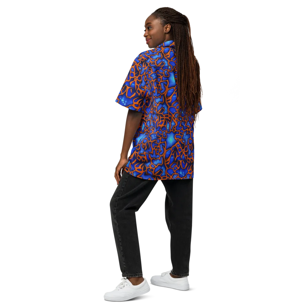 Deep-sea Lattice on Button Shirt — Back