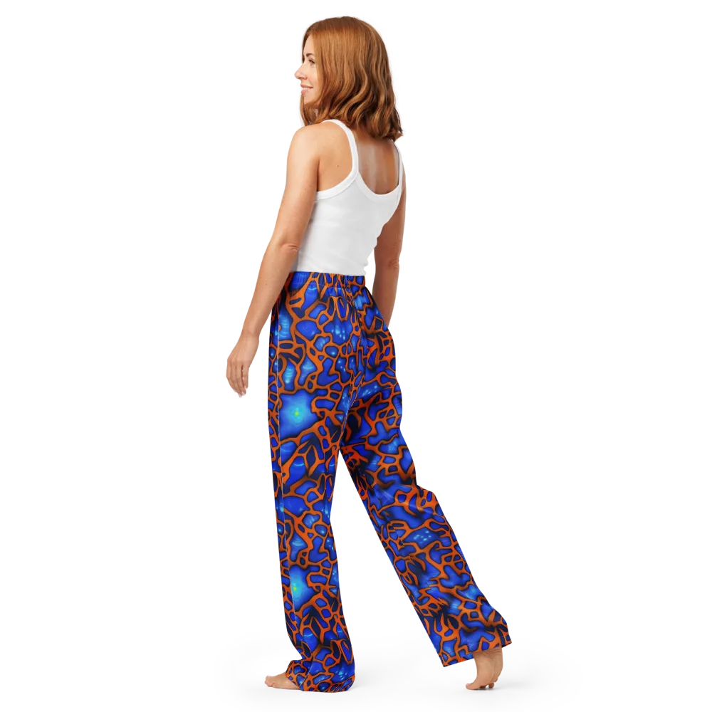Deep-sea Lattice on Women's Pajama Pants — Back