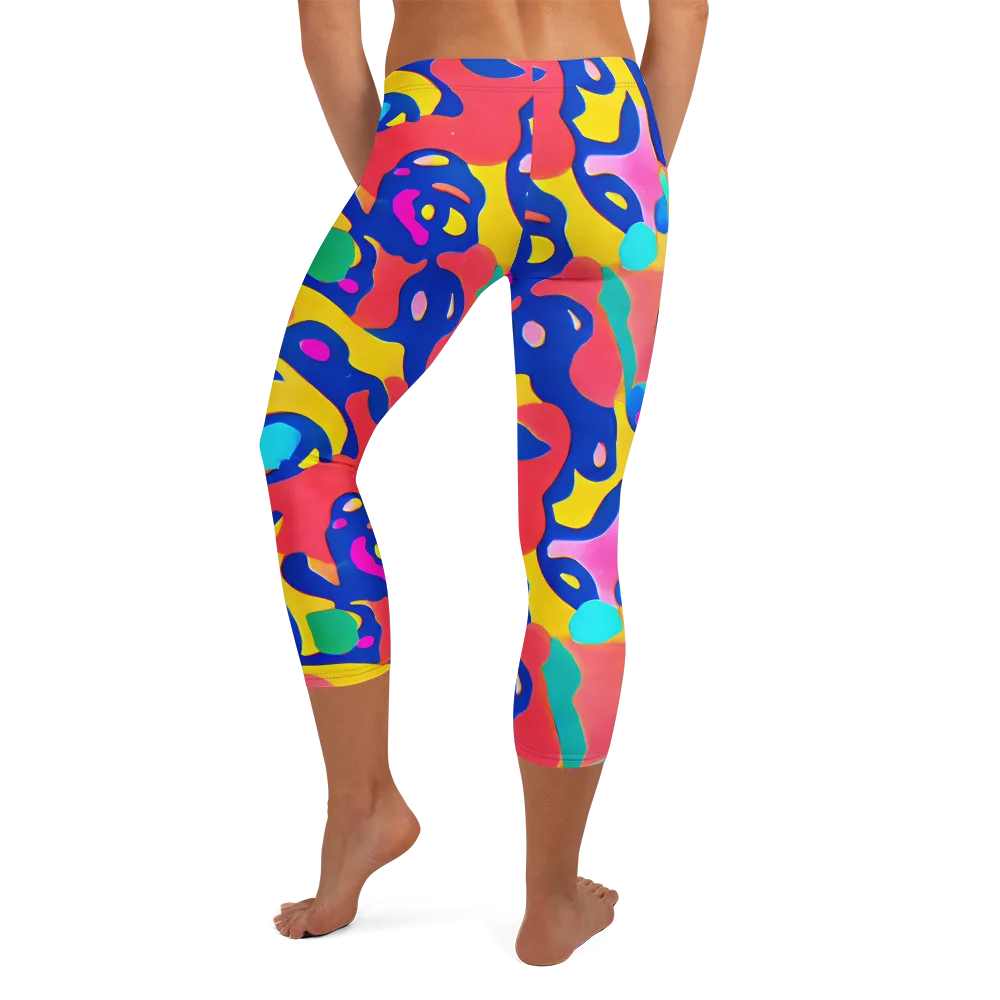 Electric Spill on Capri Leggings — Back