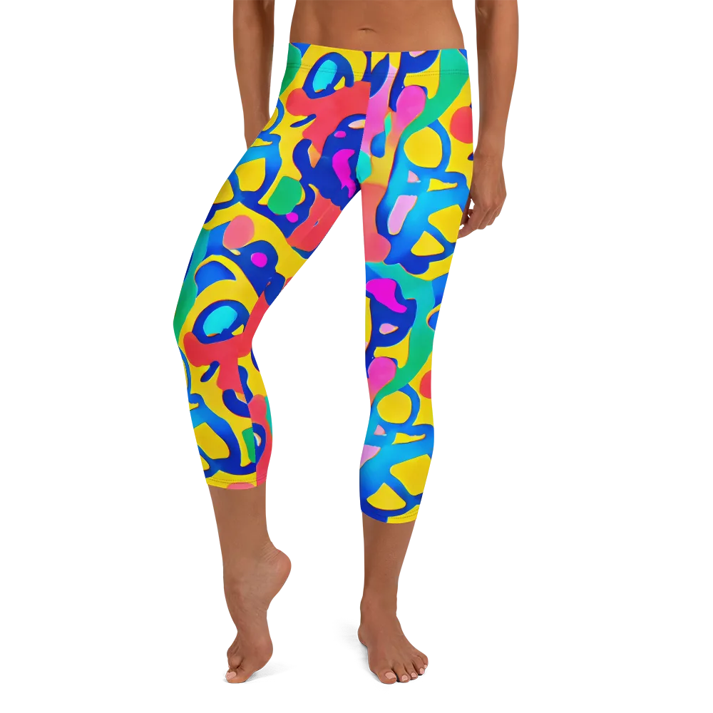 Electric Spill on Capri Leggings — Front