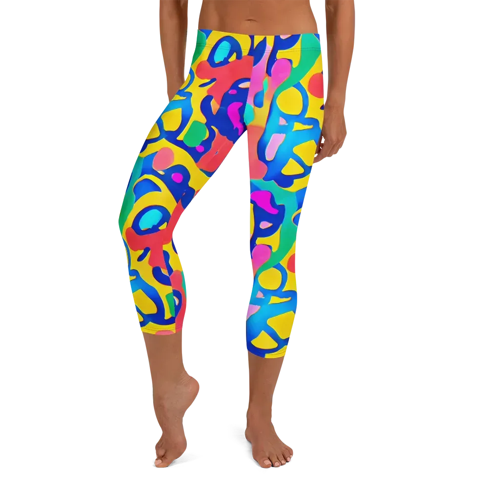 Electric Spill on Capri Leggings — Front