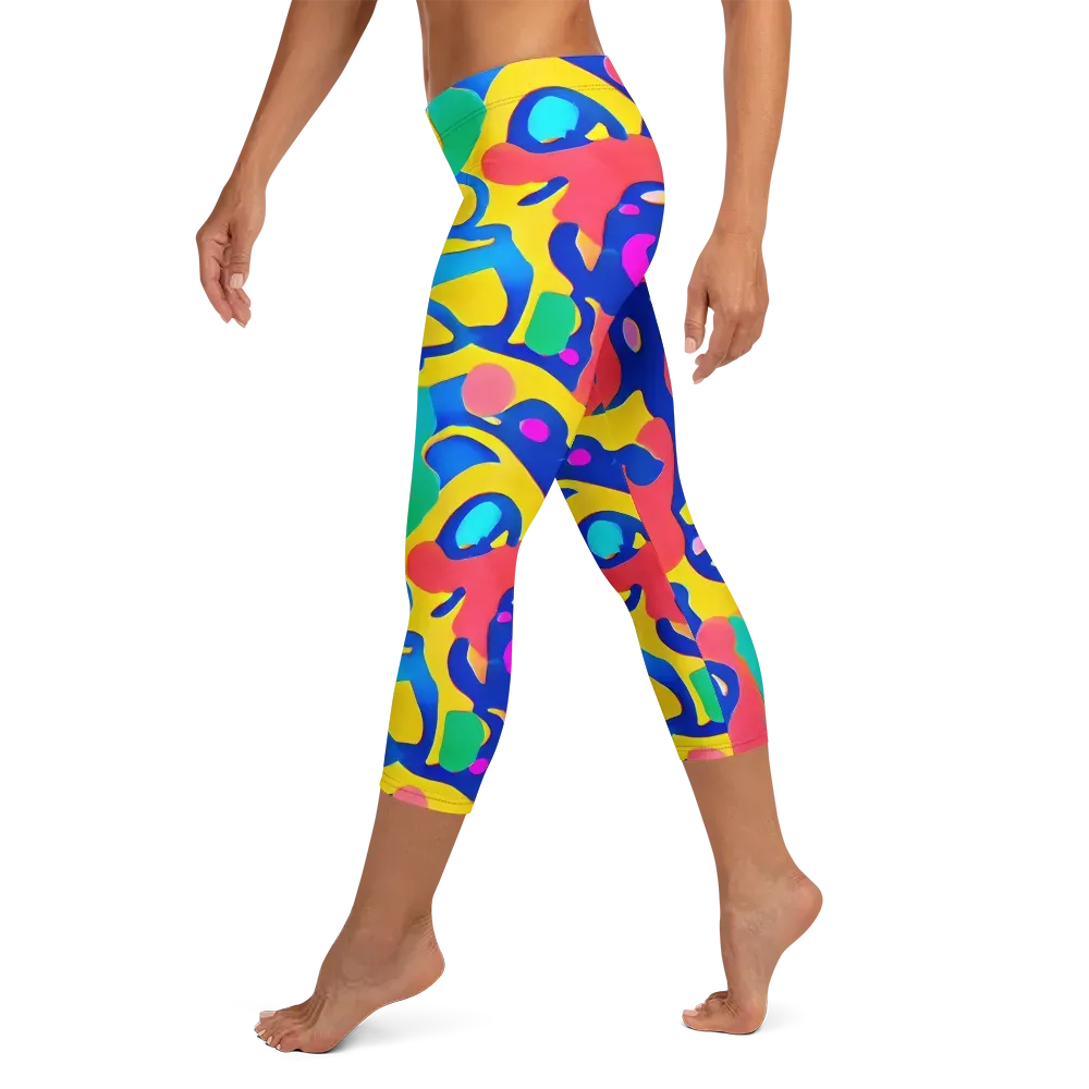 Electric Spill on Capri Leggings — Left