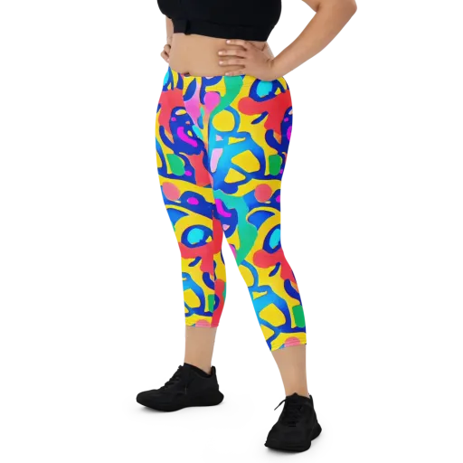 Electric Spill on a Capri Leggings