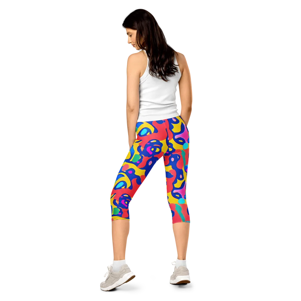 Electric Spill on Capri Leggings — Back