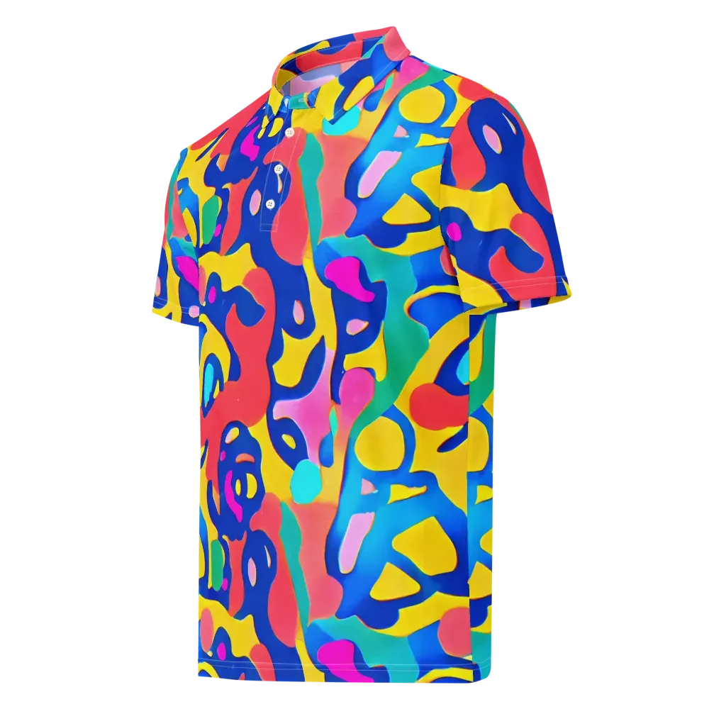 Electric Spill on Men's Slim Fit Polo Shirt — Left Front