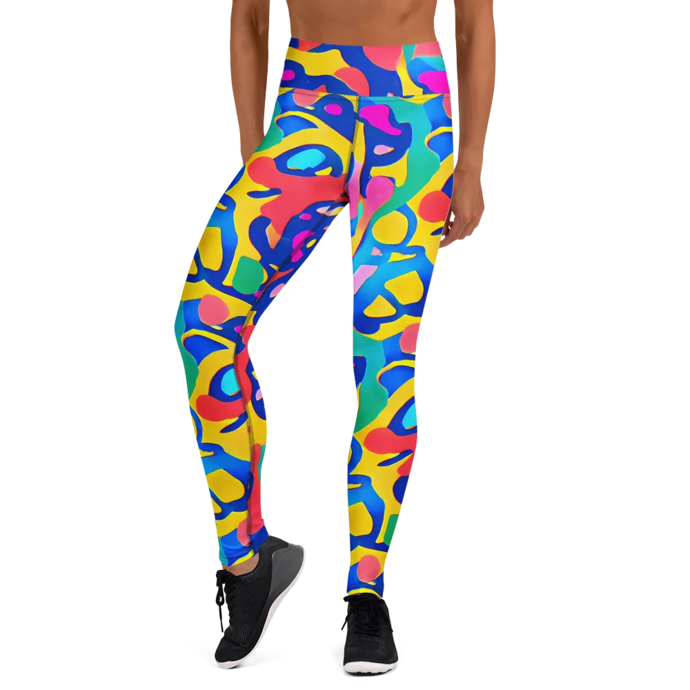 Electric Spill on Yoga Leggings — Front