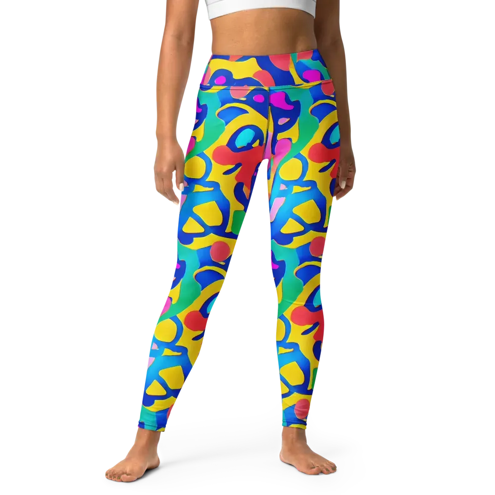 Electric Spill on Yoga Leggings — Front