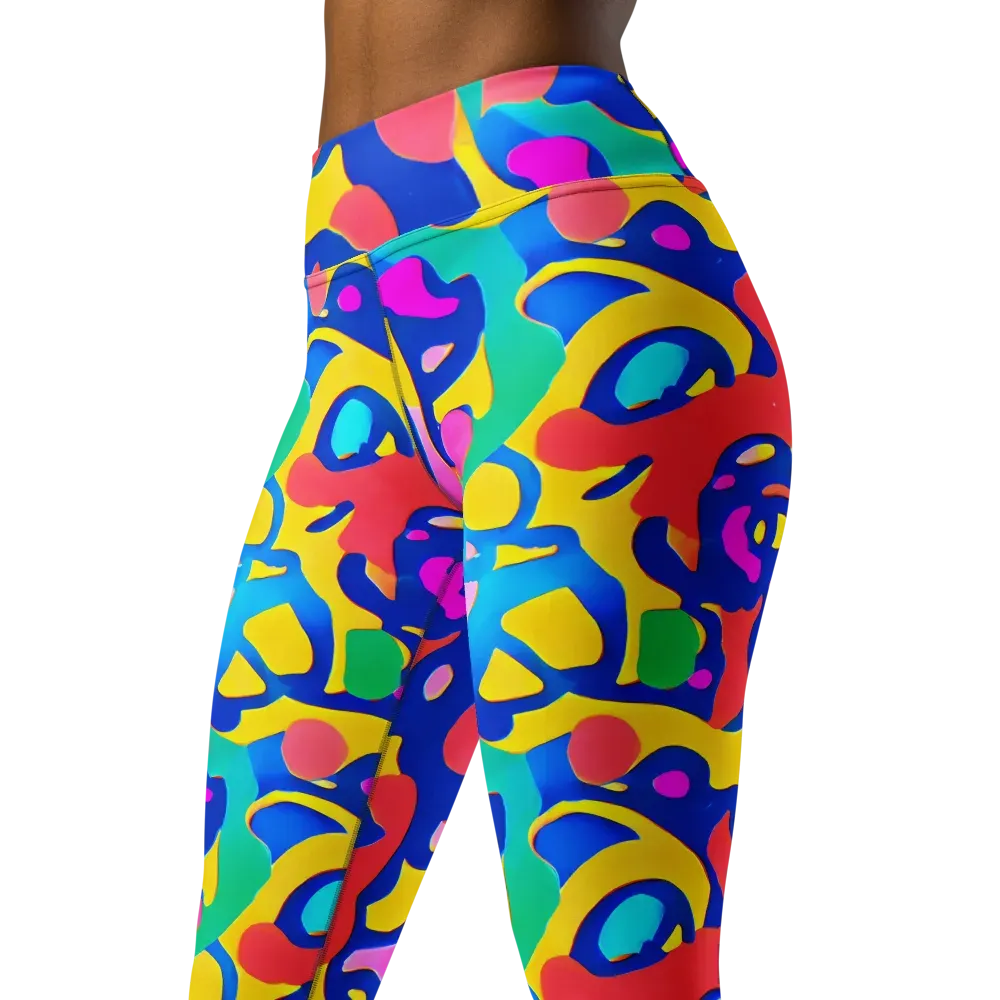 Electric Spill on Yoga Leggings — Left Front