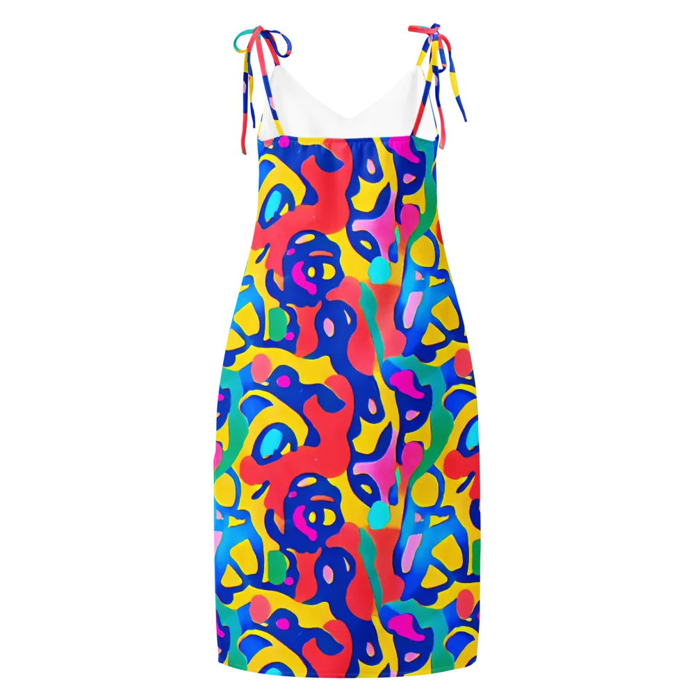 Electric Spill on Slip Dress — Back