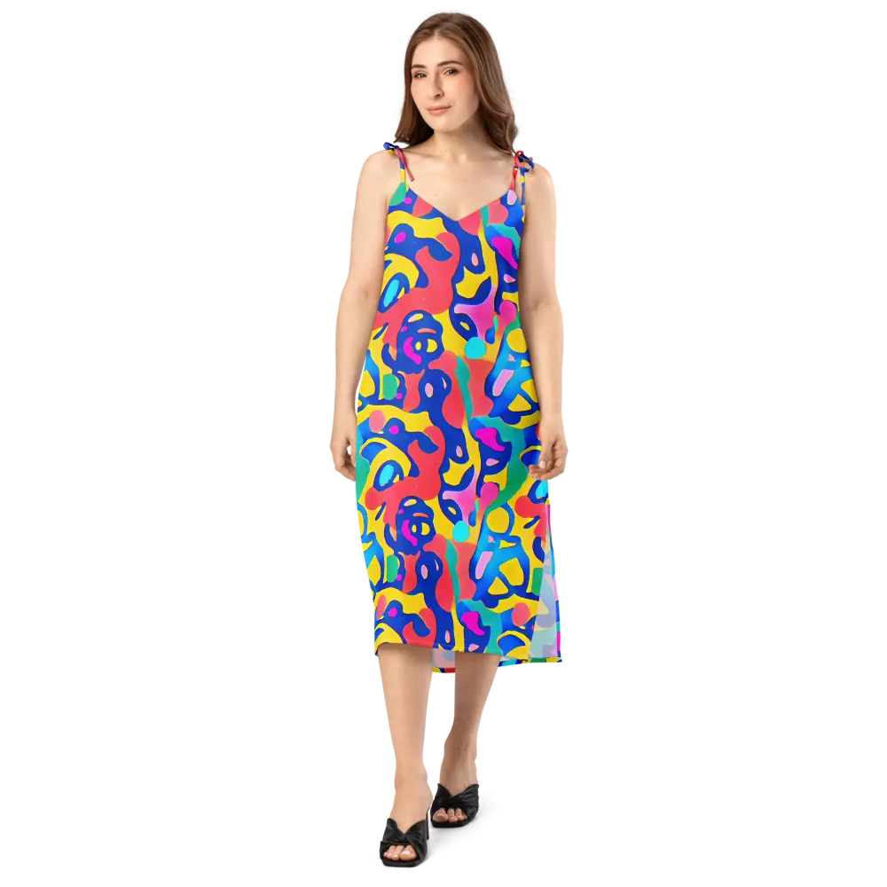 Electric Spill on Slip Dress — Front