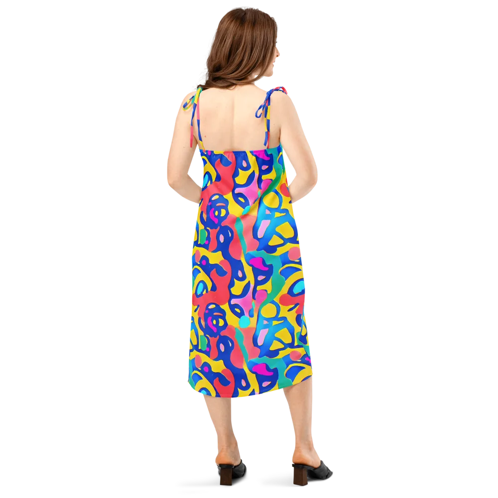 Electric Spill on Slip Dress — Back