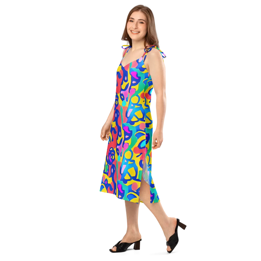 Electric Spill on Slip Dress — Left Front