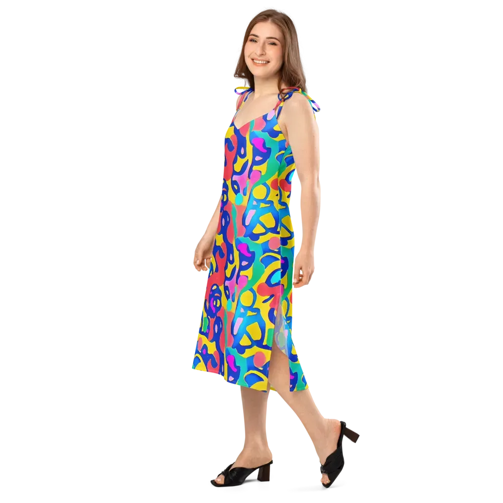 Electric Spill on Slip Dress — Left Front