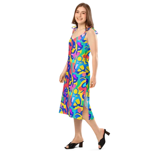 Electric Spill on a Slip Dress
