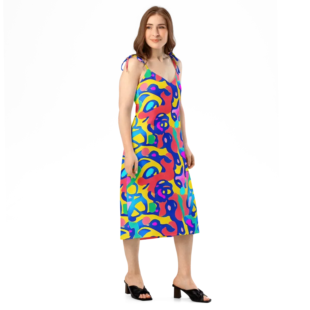 Electric Spill on Slip Dress — Right Front