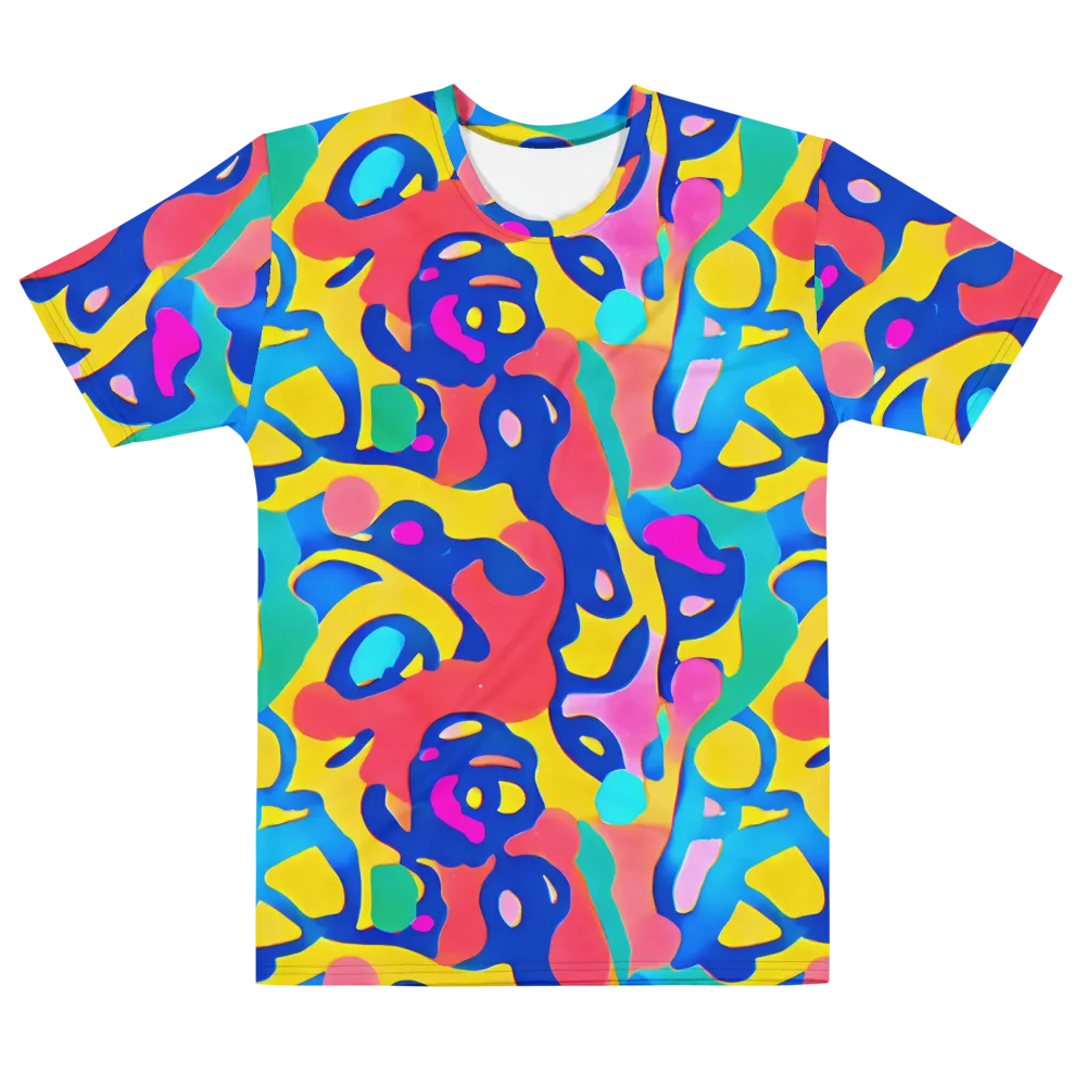 Electric Spill on Men's Cotton Crew Neck T-Shirt — Front