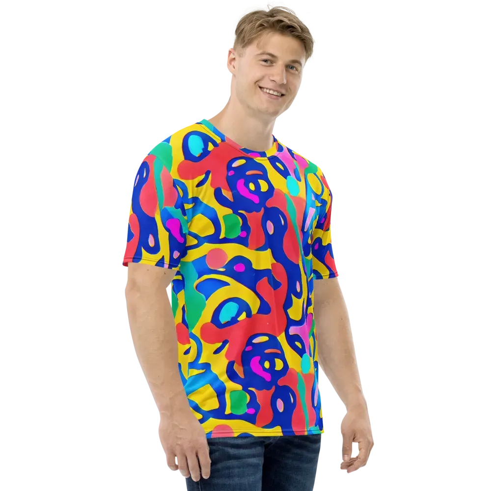 Electric Spill on Men's Crew Neck T-Shirt — Right