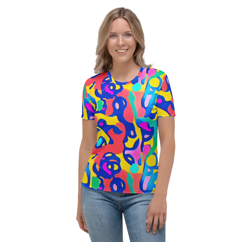 Electric Spill on Women's Crew Neck T-Shirt — Front