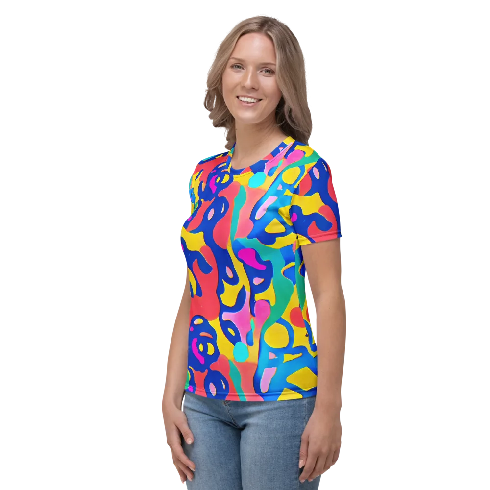 Electric Spill on Women's Crew Neck T-Shirt — Left