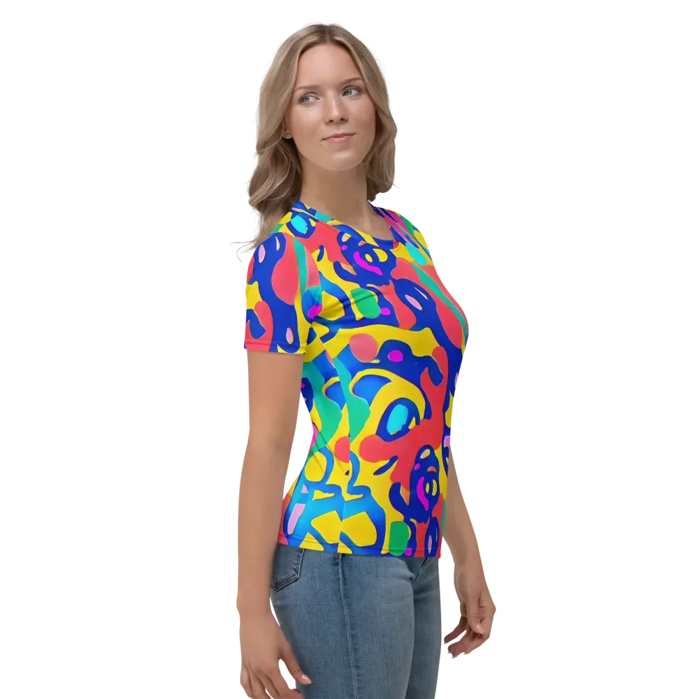 Electric Spill on Women's Crew Neck T-Shirt — Right