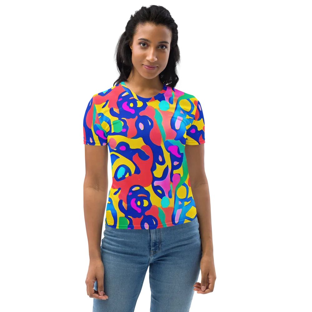 Electric Spill on Women's Crew Neck T-Shirt — Front