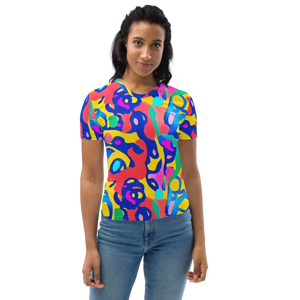 Electric Spill on Women's Crew Neck T-Shirt — Front