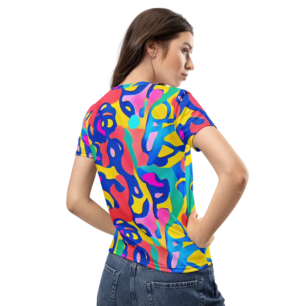 Electric Spill on Women's Crew Neck T-Shirt — Back