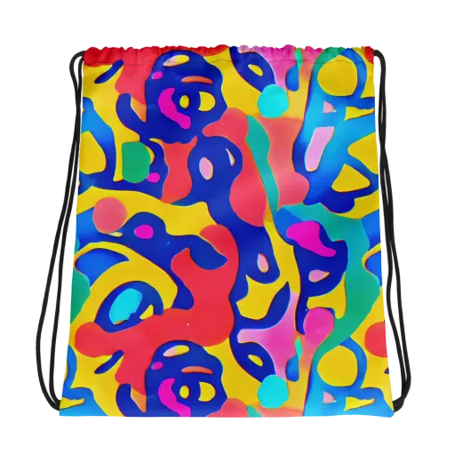 Electric Spill on a Drawstring Bag