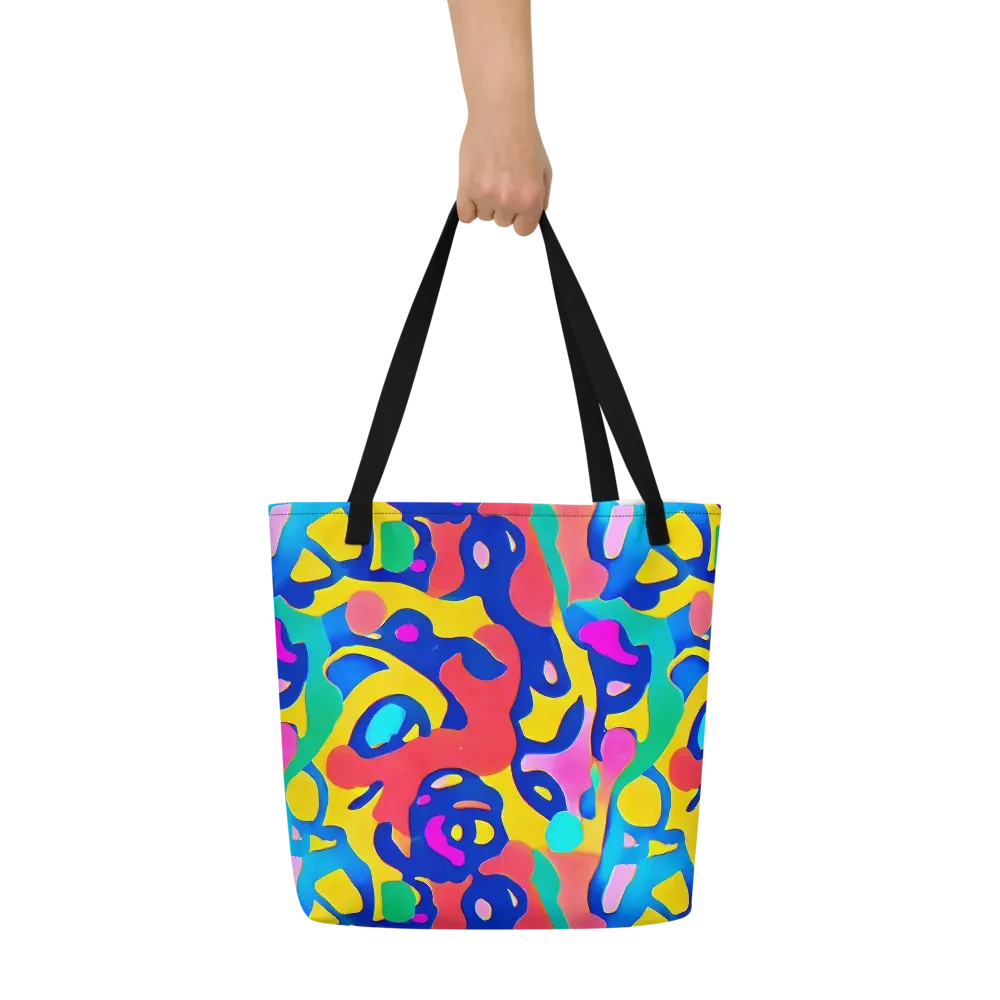 Electric Spill on Large Tote Bag W/ Pocket — Front