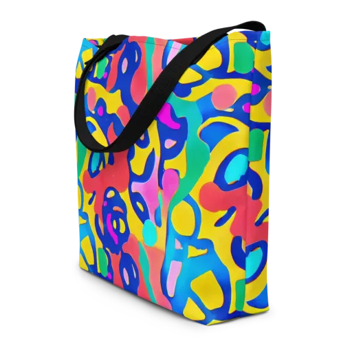 Electric Spill on a Large Tote Bag W/ Pocket