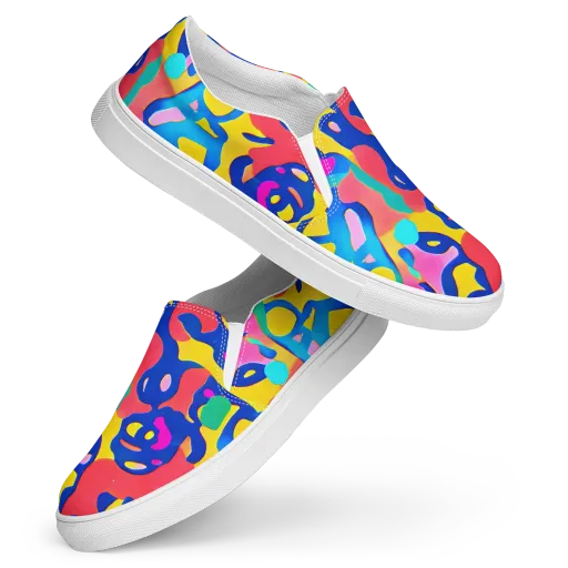 Electric Spill on a Women's Slip-On Canvas Shoes