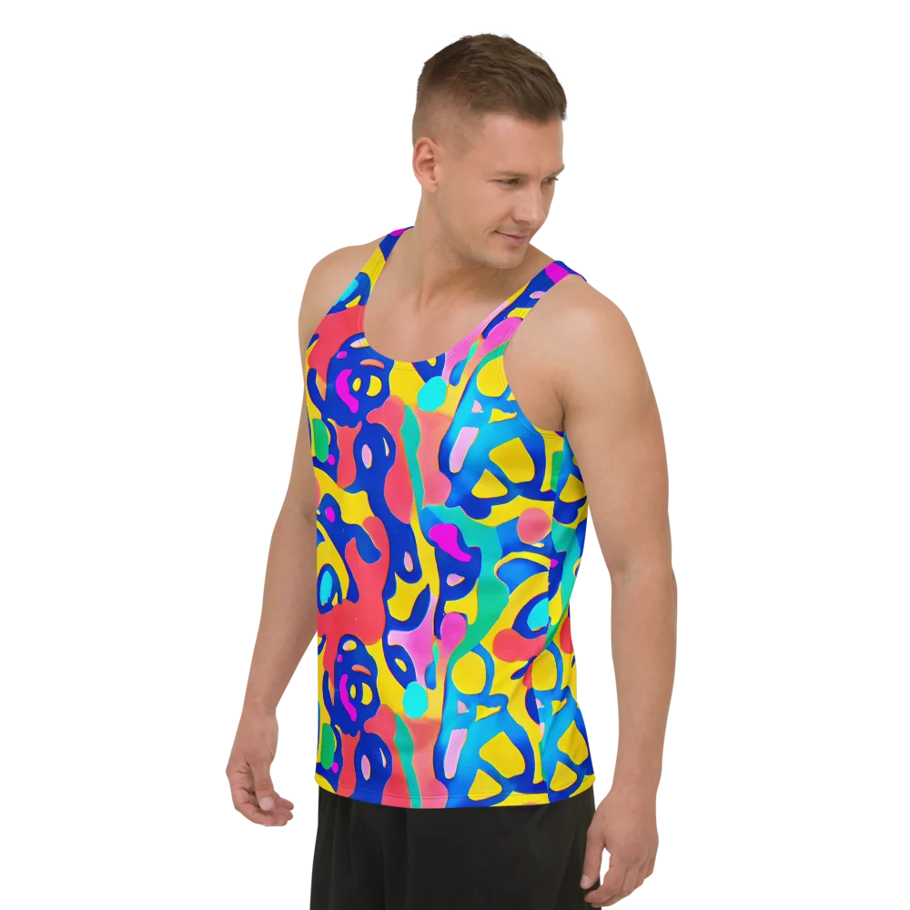 Electric Spill on Men's Tank Top — Left Front