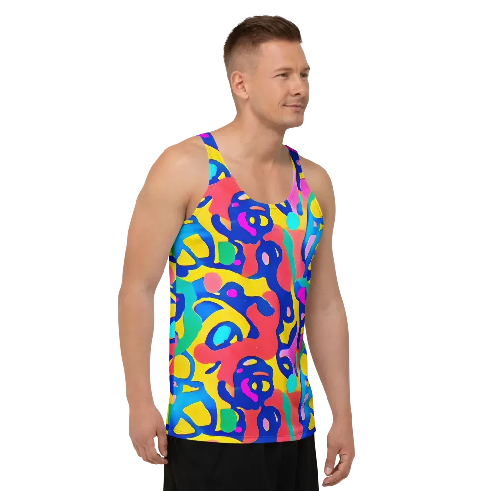 Electric Spill on Men's Tank Top — Right Front