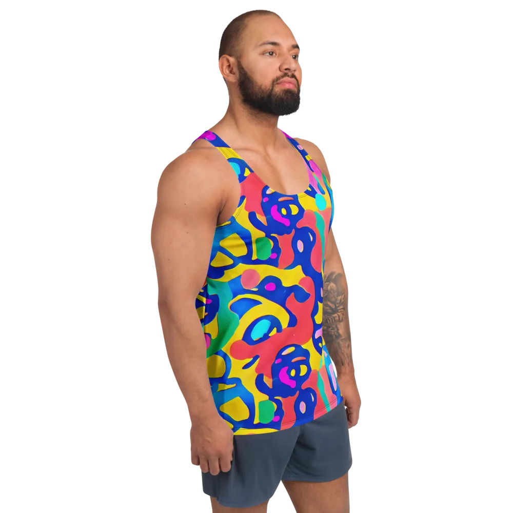 Electric Spill on Men's Tank Top — Right Front