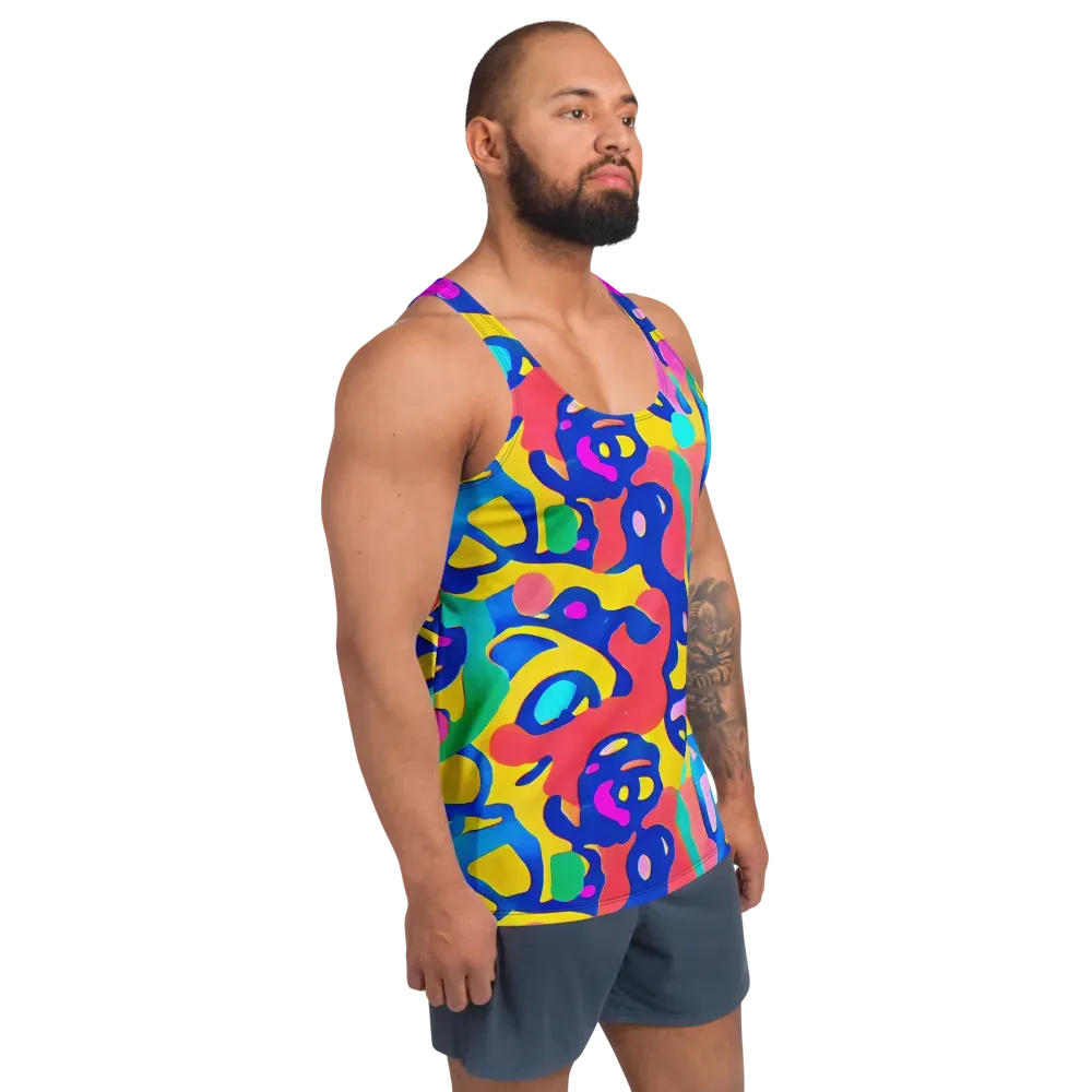 Electric Spill on Men's Tank Top — Right Front