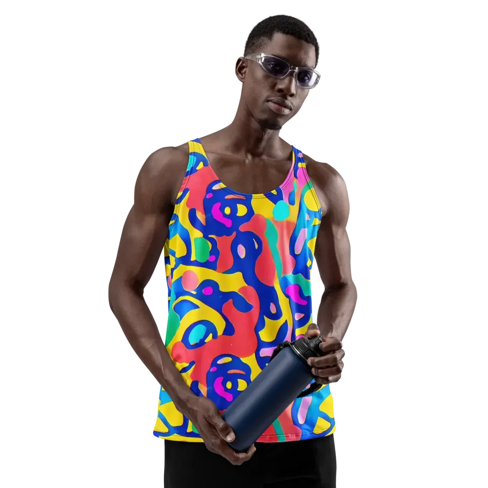 Electric Spill on Men's Tank Top — Front