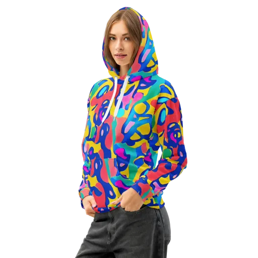 Electric Spill on a Cotton Hoodie