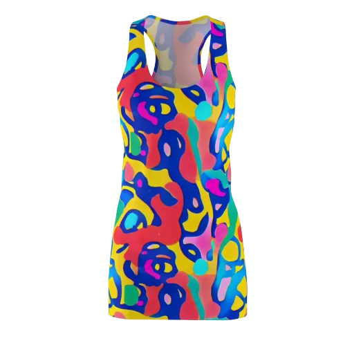Electric Spill on a Racerback Dress