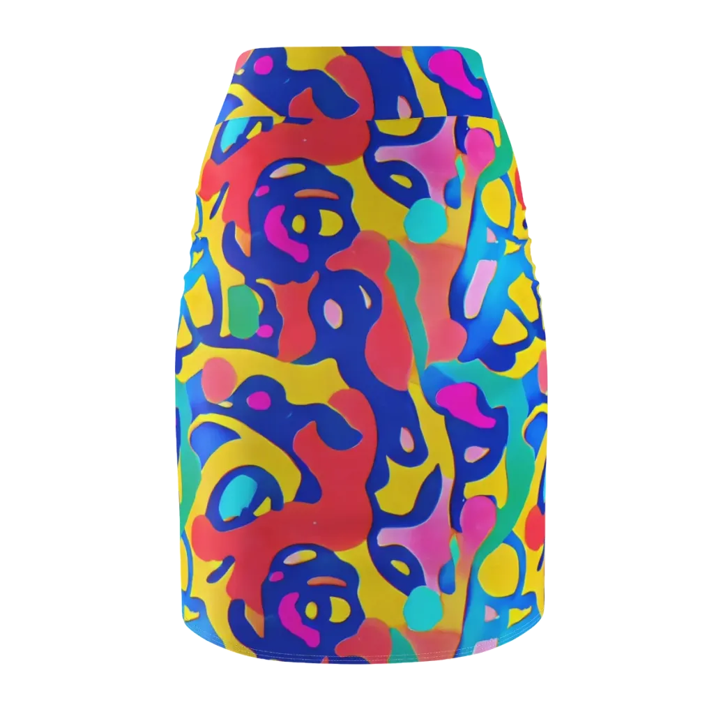Electric Spill on Pencil Skirt — Back