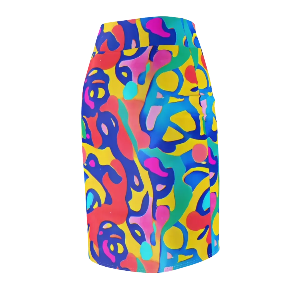 Electric Spill on Pencil Skirt — Back Side