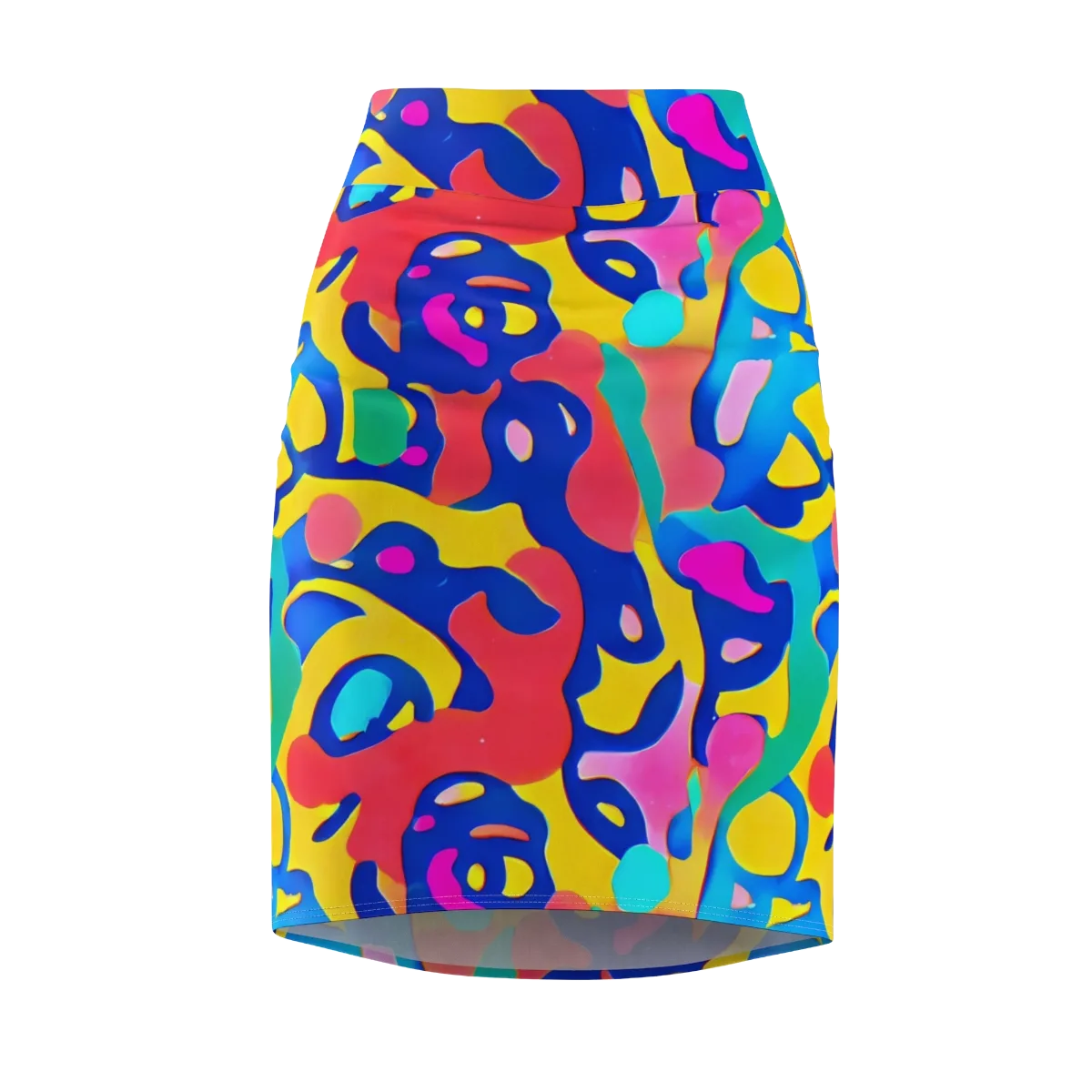 Electric Spill on Pencil Skirt — Front